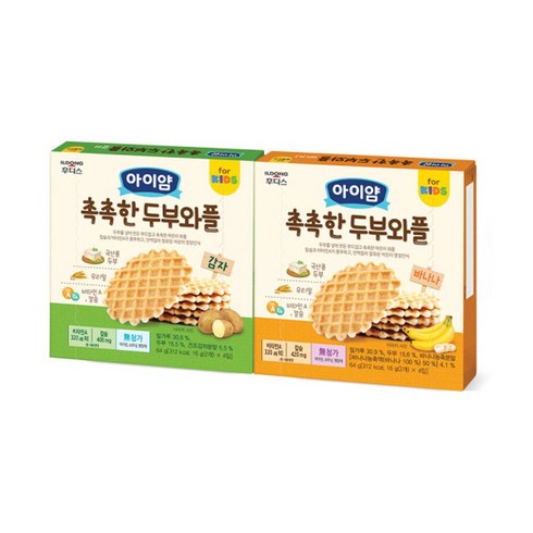 아이얌 두부와플 2종세트 유아 어린이 간식, 1개