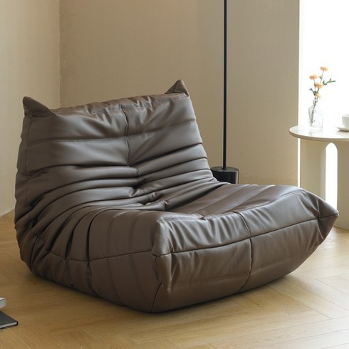 토고소파 리네로제 주름 애벌레쇼파 투고 패브릭 화이트 엘로우 이태리 가죽 1인용 모던 심플, 1.싱글87x102x70cm, 5.극세사브라운