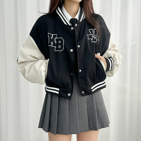 2023년 가성비 최고 바시티점퍼 - 777 배색 크롭 야구 점퍼 바시티점퍼 학생점퍼 항공점퍼 교복점퍼 가을아우터 교복아우터 가을자켓 루즈핏 레터링 간절기 크롭점퍼