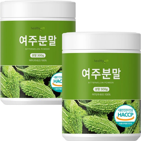 여주가루 - 여주 분말 국내산 100 % 식약처 HACCP 인증 추출 가루 국산 여주분말 대용량, 2개, 300g