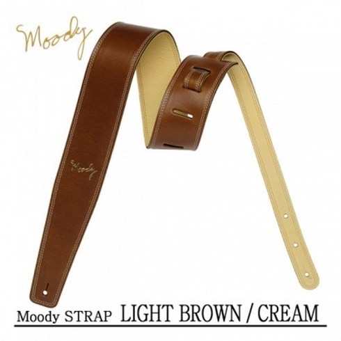 무디스트랩 - Moody 스트랩 Leather/Leather 2.5인치 Standard Size Light Brown/Cream, 1개