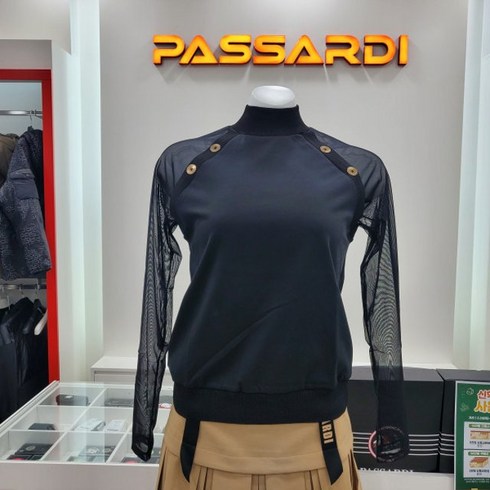 파사디 파사디여성 메쉬믹스 티셔츠BK_P22MTP155R