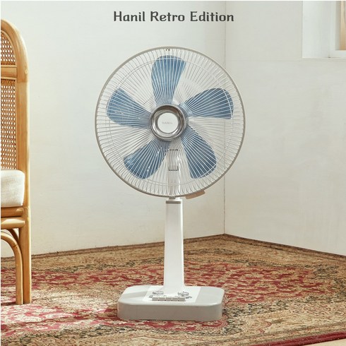 한일 35cm 기계식 레트로 스탠드 선풍기 REF-464 베이지, 단일상품(쿠키베이지)