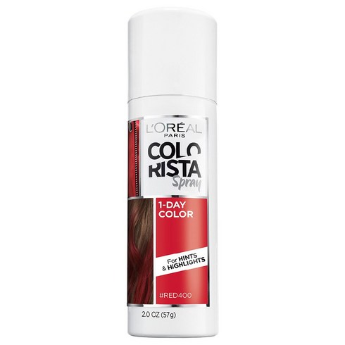 L'Oreal Paris Colorista 로레알 파리 헤어 메이크업 원데이 염색약 스프레이 레드 57g 2팩, 2개