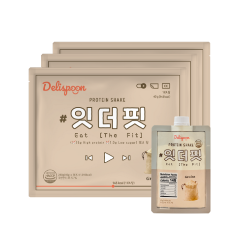 델리스푼 단백질 쉐이크 잇더핏 3주플랜, 280g, 3개