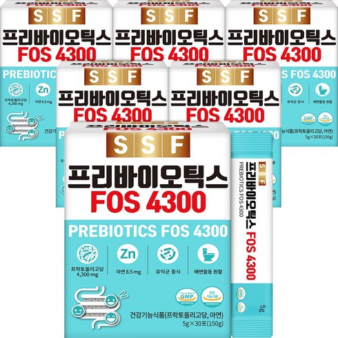 프리바이오틱스FOS 트리플 12박스10포 - 순수식품 프리바이오틱스 FOS4300 6박스(180포) 아연 프락토올리고당, 180개, 5g