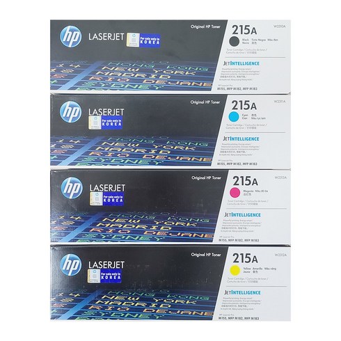 w2310a - HP 정품토너 215A 4색 세트 (W2310A W2311A W2312A W2313A)-M155a M155nw M182n M183fw 레이저 프린터용, 1개, 215A 4색 세트(W2310A/W2311A/W2312A/W2313A)