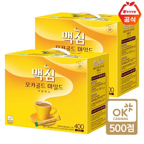 맥심 모카골드 마일드 커피믹스, 12g, 400개입, 2박스