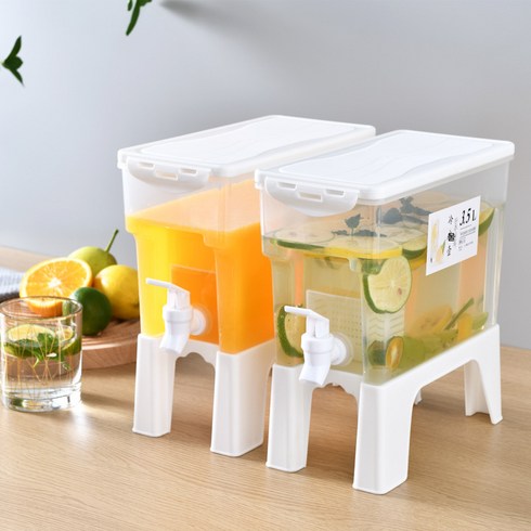 가정용 3.5L 대용량 냉수포트 냉장고 PP재질 음료포트 사무실 물탱크 공급, 크림색, 뉴3.5L, 1개