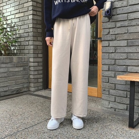[메이블루] 와이드 골지 밴딩 팬츠