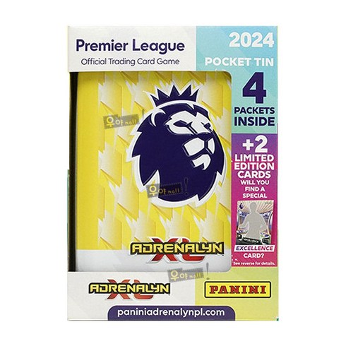 파니니 EPL 2024 AXL 포켓틴 4팩+한정카드2장+틴케이스 총 20장