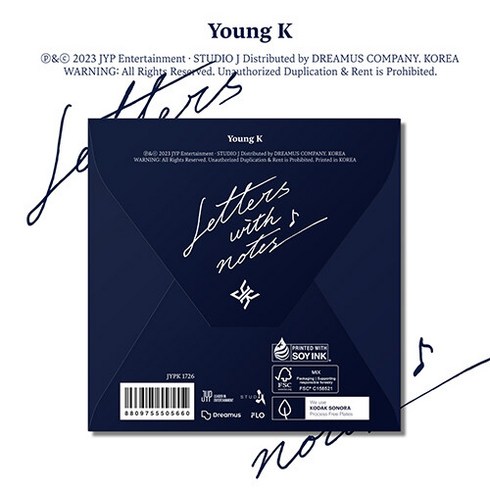 [특전 북마크+포토카드+클리어필름] (Young K) 영케이 디지팩 Letters with notes (Digipack Ver.) / 포토북+포토카드+엽서+폴딩포스터+리릭스티커