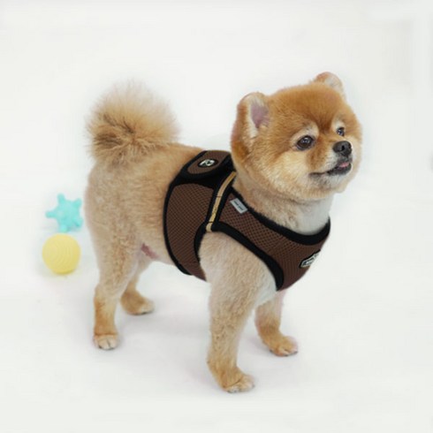 RealPet 프리세이프 강아지 조끼 하네스, 브라운