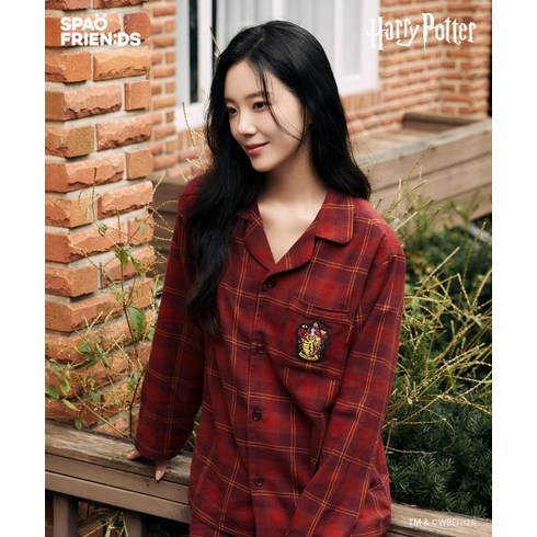 SPAO 스파오 해리포터호그와트 입학 필템 기숙사 체크잠옷BURGUNDY_SPPPD4TU02 SPPPD4TU02