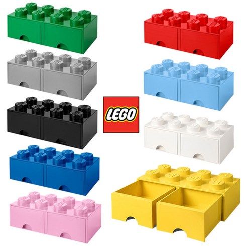 [LEGO] 레고 블럭 서랍형 정리함 8구 /초록/분홍/빨강/노랑/블랙/하늘/파랑, 서랍형정리함 8구 1730_ 빨강