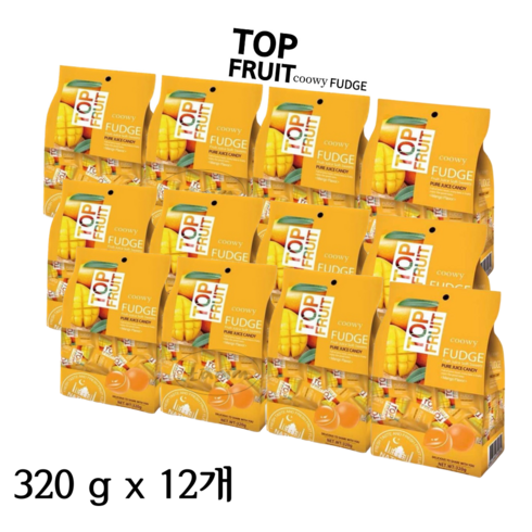 베트남 TOP FRUIT 탑프루트 망고 젤리 탑젤리 망고맛 과일 오리지널 젤리 세트 320g X 12팩, 12개