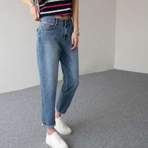 메르시마리에 [패턴퀸] 테이핑 배기핏 스판팬츠 710301