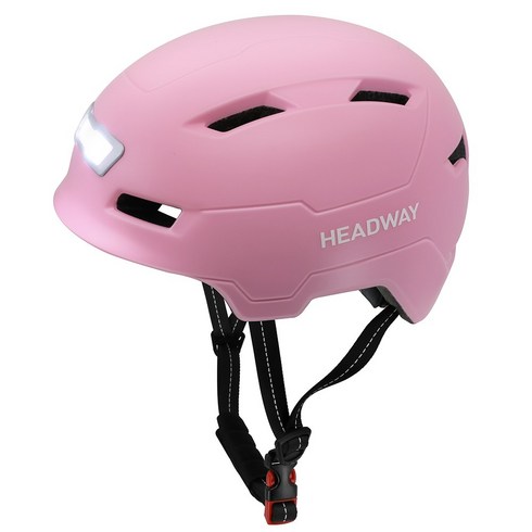 헤드웨이 전후방 LED 라이트 전기스쿠터 자전거 전동킥보드 헬멧 E3-10L, 무광 핑크, 1개