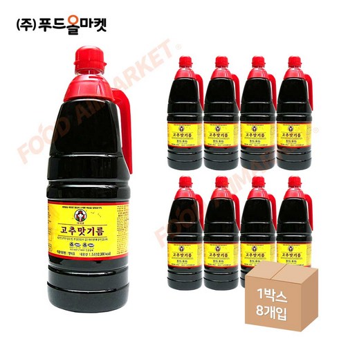 새댁표고추기름 - 새댁표 고추맛기름 1.5L 한박스 x 8ea 생일선물, 8개