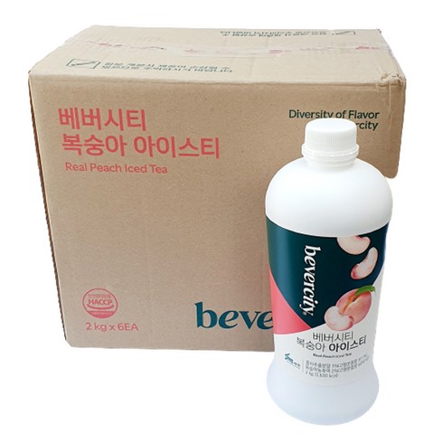 세미 베버시티 복숭아 아이스티 시럽, 2kg, 6개