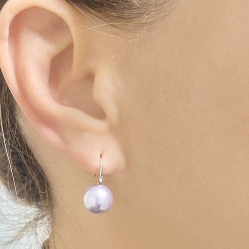 스와로브스키 엘리멘츠 진주 흑진주 고리형 귀걸이 10mm 12mm