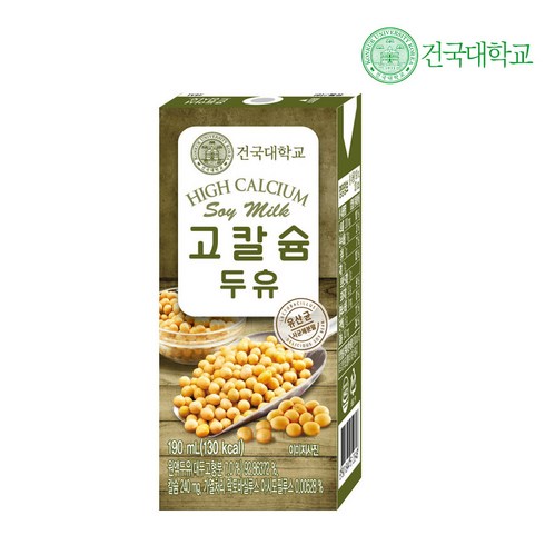 건국대학교 고칼슘 두유, 190ml, 48개