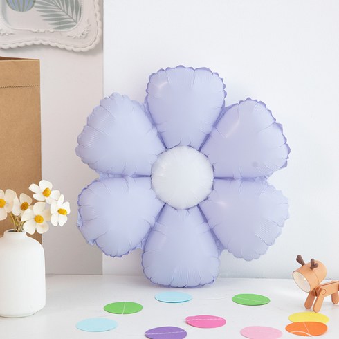 [플레이잼] 데이지풍선 스마일 소 중 대형, 3개, 퍼플(소)