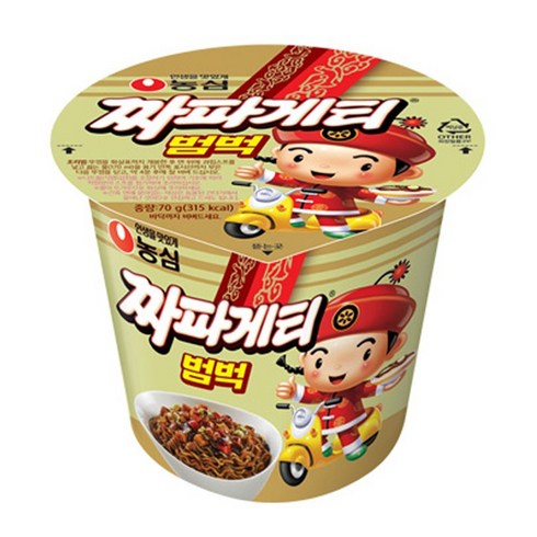 농심 짜파게티 범벅 미니 컵라면 70g, 18개