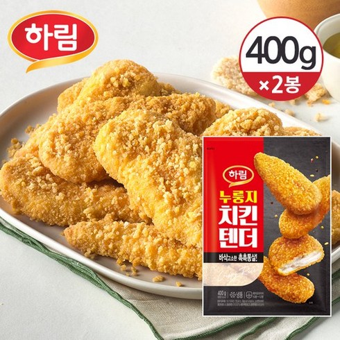 하림 누룽지 순살치킨 400gX6봉 - 하림 [냉동] 누룽지 치킨텐더 400g 2봉, 2개