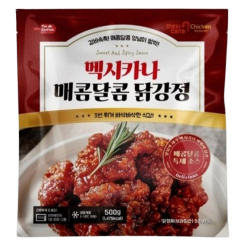 닭강정 - 멕시카나 매콤달콤 닭강정 500g, 5개