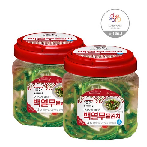 백열무 물김치 - 종가 백열무 물김치 1.2kg (PET) + 백열무 물김치 1.2kg(PET), 2개