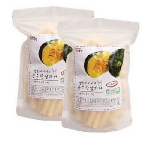 질마재농장 쌀토끼미미의 순수한 유기농 쌀과자 80g, 백미 단호박, 60g, 2개