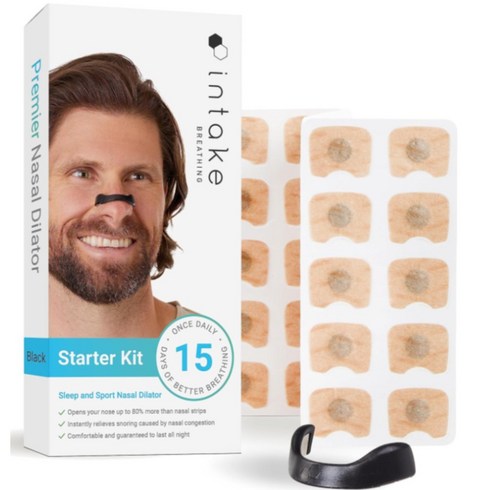 intake breathing starter kit 비강확장 코골이마개 15개키트, 블랙