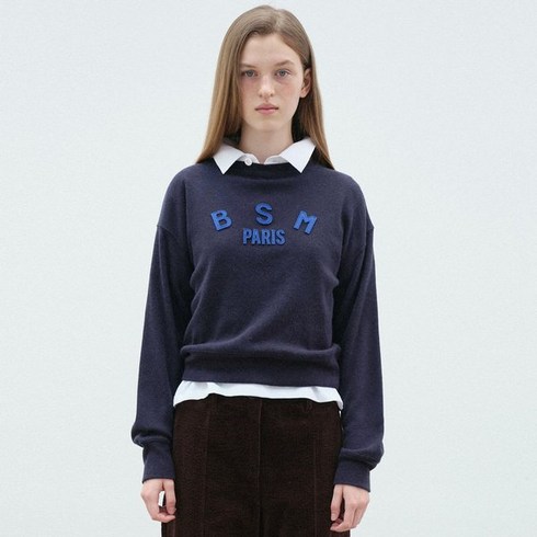 [국내정식매장] 벤시몽 가디건 스토어 [23FW] VINTAGE PATCH LOGO KNIT NAVY