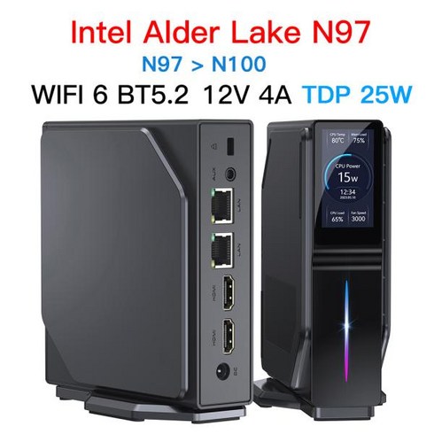 szbox - 미니 PC SZBOX S1 Alder Lake 미니 PC 게이머 컴퓨터 N97 최대 3.6Ghz DDR4 3200Mhz 16GB 512GB SSD Win11 WIFI6 BT5, NO RAM NO SSD_AU, 1개