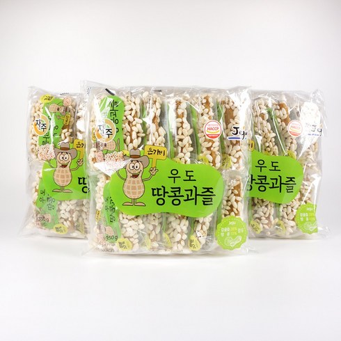 제주 우도 땅콩 과즐 350g x 3개 감귤 한라봉 한과 과자, 1개