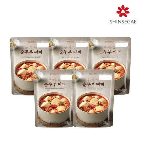 피코크 [T][피코크] 우리집 순두부찌개 500g x 5팩, 5개