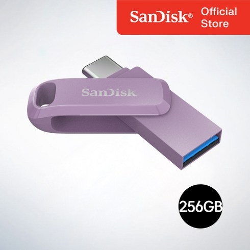 샌디스크코리아 공식인증정품 USB 메모리 울트라 듀얼 고 Type-C OTG USB 3.1 SDDDC3 256GB 라벤다퍼플