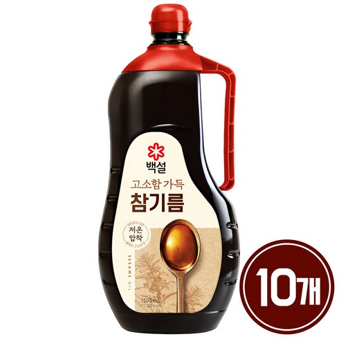 백설 고소함 가득 참기름1.5L 10개 1박스 참깨분100%, 1.5l