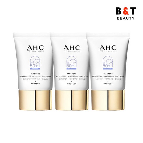 AHC 마스터즈 멜라 프로텍트 워터풀 선크림 40ml x3 박세리 선크림미백주름개선, 단품