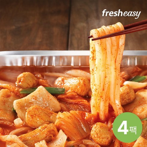 프레시지김치우동 - [프레시지(신)] [캠핑포차]김치어묵우동전골 2인분 X 4팩, 1.08kg, 4개