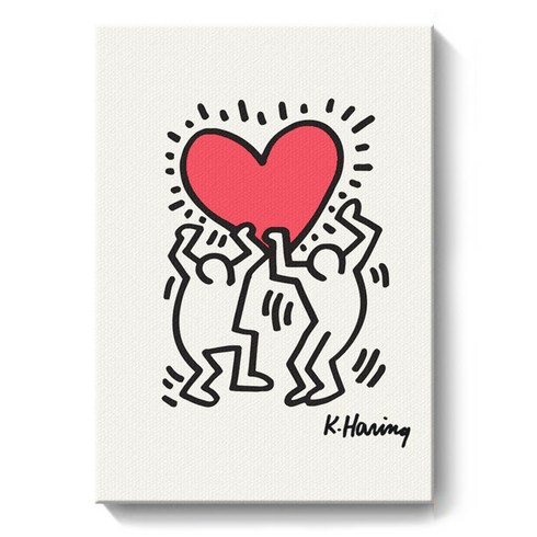 2023년 가성비 최고 팝아트액자 - [Keith Haring] 캔버스 액자 팝아트 8종 키스해링, 3.투하트