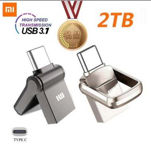 샤오미 USB 플래시 드라이브 금속 USB 3.1 펜 드라이브 키 C타입 고속 펜드라이브 미니 플래시 드라이브 메모리 스틱 2TB OTG 1TB 512GB, 3.512기가바이트