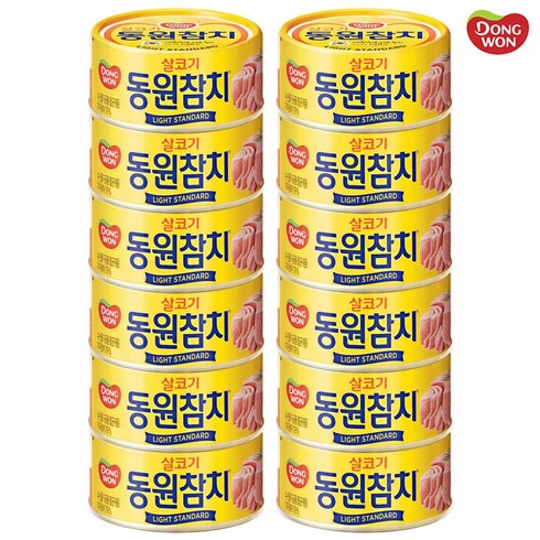 동원참치100 - 동원 라이트 스탠다드 참치, 100g, 12개