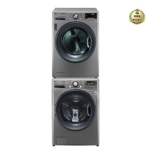 LG전자 트롬 세탁기 F19VDT 19kg + 건조기 RH14VN 14kg 방문설치, 세탁기(F19VDT), 건조기(RH14VN), 모던 스테인리스
