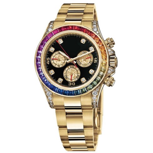 남성용 오토매틱 기계로 작동되는 Daytona 116599RBOW SS Rainbow Crystal TWF Best Edition 검은색 다이얼 on Bracelet A4130