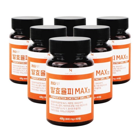 발효율피 맥스 정 84% 고함량 800mg, 60정, 6개