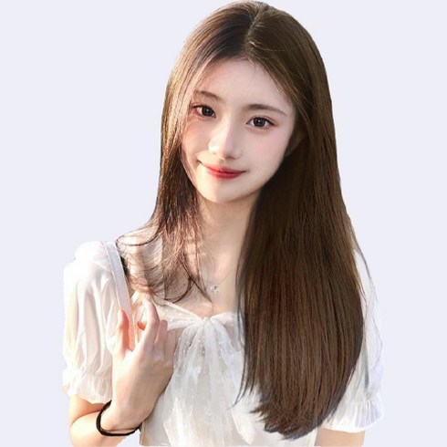 아이엔엠디 3피스 붙임머리 가발 생머리 피스 웨이브 똑딱이, 직모 연갈색 3P, 3개