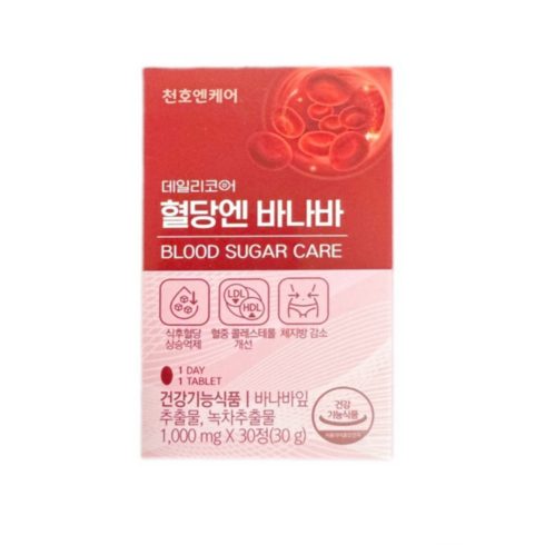 천호엔케어 혈당엔 바나바 1000mg, 1박스, 30정