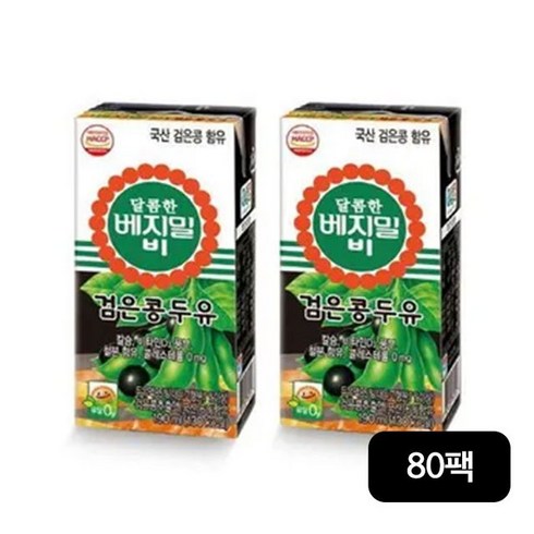 정식품 달콤한 베지밀 비 검은콩두유 80팩, 단일옵션
